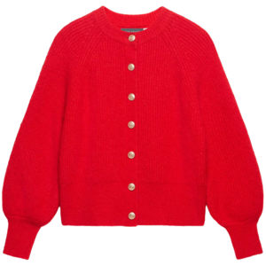 Mint Velvet Red Knitted Wool Blend Cardigan